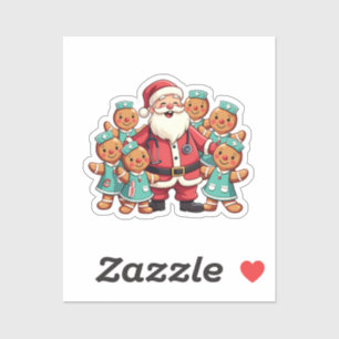 Adesivo Enfermeiras de pão Natal Santa Claus