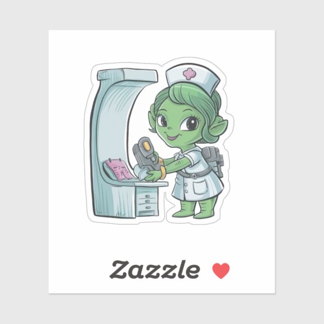 Adesivo Enfermeiro alienígena (Folha)