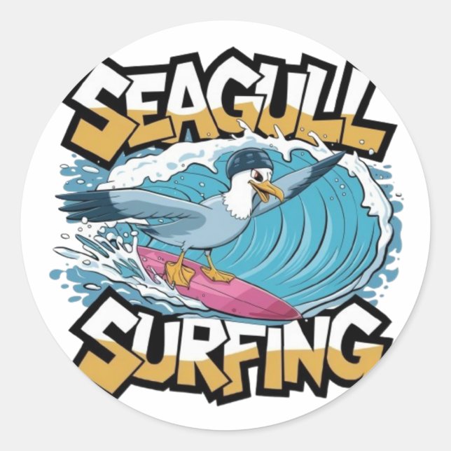 Adesivo Enfermeiro de inverno, Surfe de Seagull, Seagull (Frente)