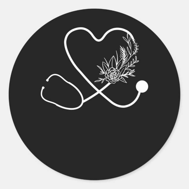 Adesivo Enfermeiro Estetoscópio Flor Hospital (Frente)