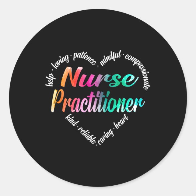 Adesivo Enfermeiro Médico do Coração Palavra Cloud Waterco (Frente)