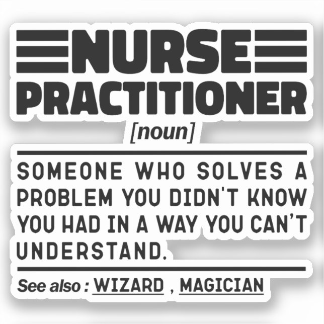 Adesivo Enfermeiro Noun Medicine Worker Sarcasm (Frente)