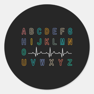 Adesivo Enfermeiro Pqrst Test Abc's Ekg Strip Alphabet Fun