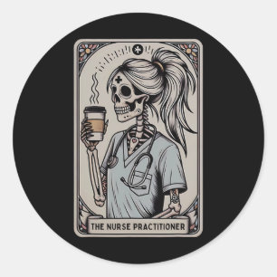 Adesivo Enfermeiro profissional Tarot Card Skeleton Hallow