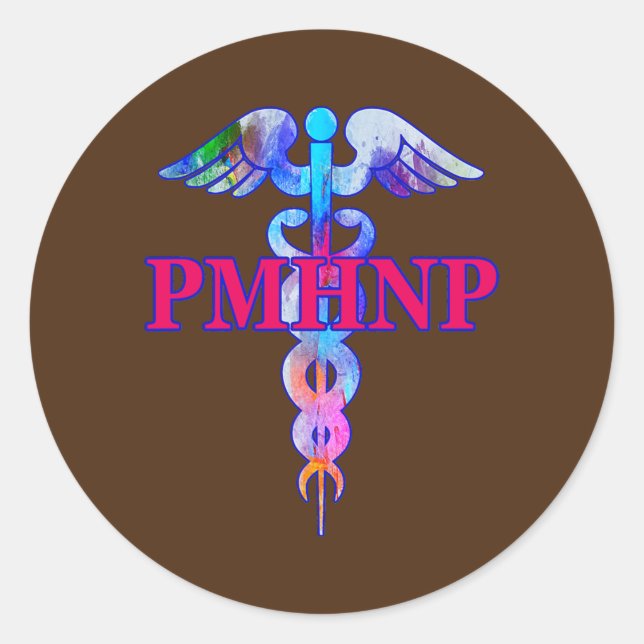 Adesivo Enfermeiro psiquiátrico PMHNP Caduceus (Frente)