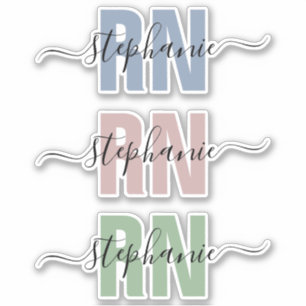 Adesivo Enfermeiro Registrado do Nome Personalizado RN