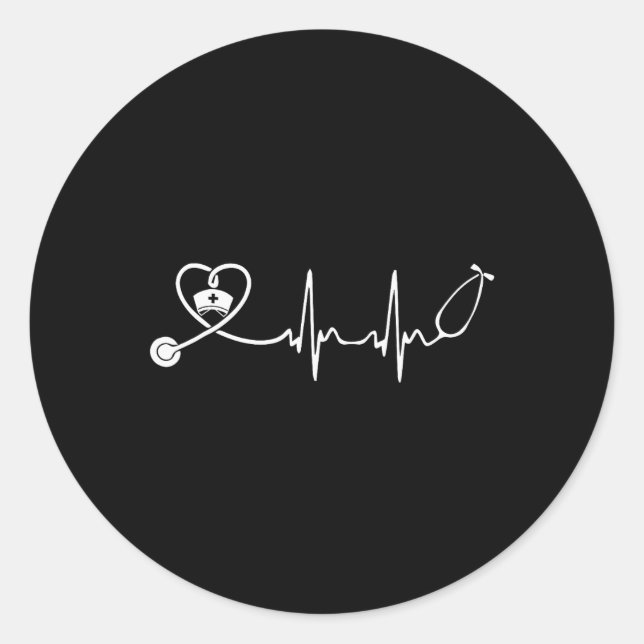 Adesivo Enfermeiro Stethoscope Heartbeat Enfermeira Semana (Frente)