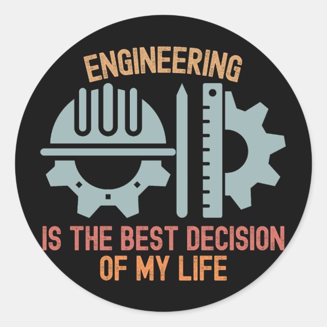 Adesivo Engenharia é a melhor decisão da minha vida (Frente)