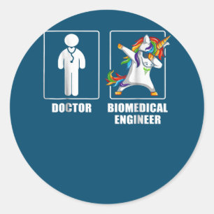 Adesivo Engenheiro biomédico Unicorn Dabbing Funny Lovers