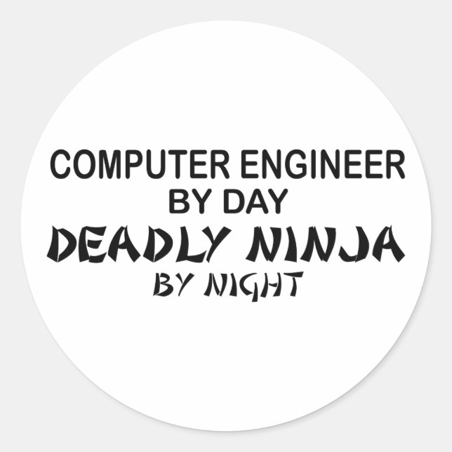 Adesivo Engenheiro de computador mortal Ninja (Frente)