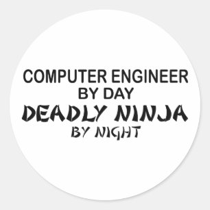 Adesivo Engenheiro de computador Ninja mortal