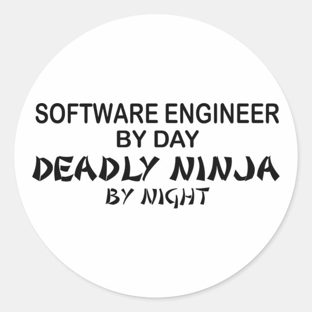 Adesivo Engenheiro de software mortal Ninja (Frente)
