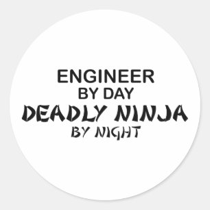 Adesivo Engenheiro Ninja mortal em a noite