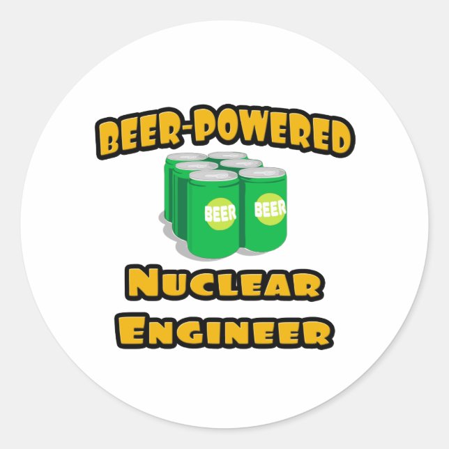 Adesivo Engenheiro nuclear à base de cerveja (Frente)