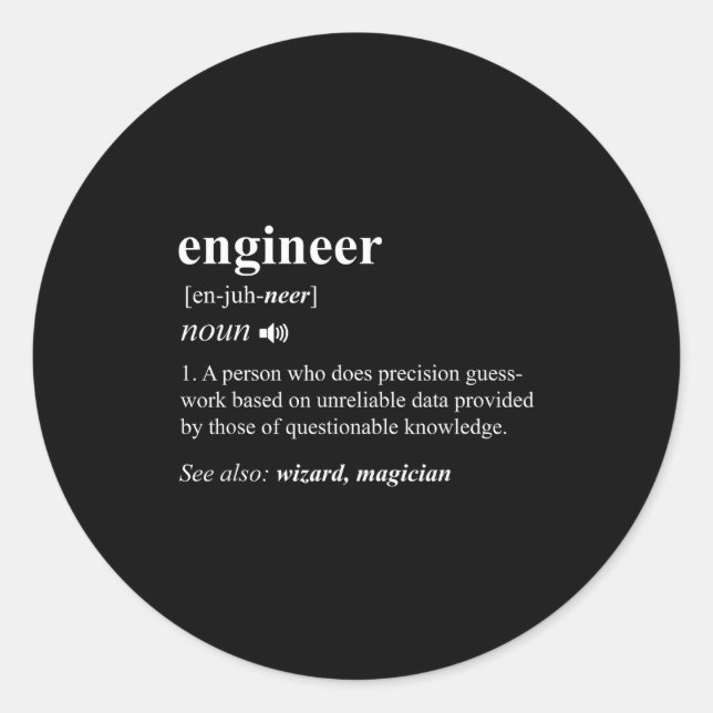 Adesivo Engineer Definition Funny Engineering Mechanical C (Frente)