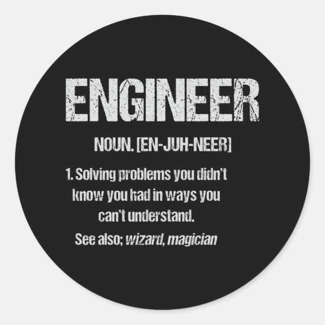 Adesivo ENGINEER NOUN Funny Engineering Quotes Graduation (Frente)