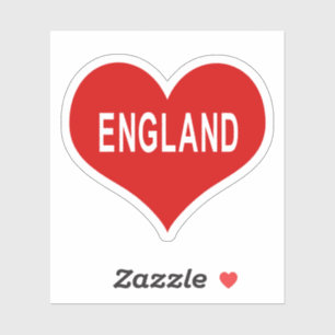 Adesivo ENGLAND Red Love Heart Vinyl Sticker