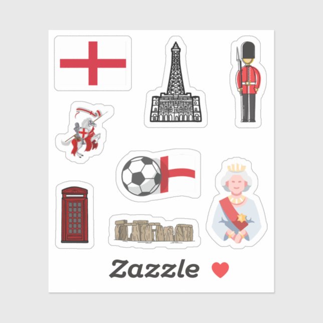 Adesivo England Stickers (Folha)