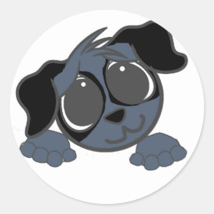 Adesivo english cocker spaniel blue roan peeking cartoon