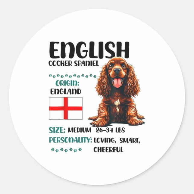 Adesivo English Er Spaniel Origin Funny Er Spaniel Lover  (Frente)