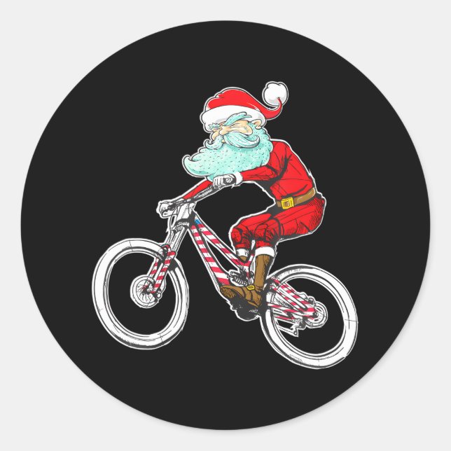 Adesivo Engraçada Bike da Montanha Santa Claus MTB (Frente)