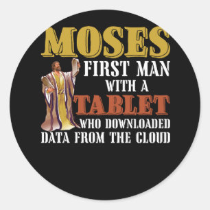 Adesivo Engraçada Passover Moisés Tablet Data Cloud Comp