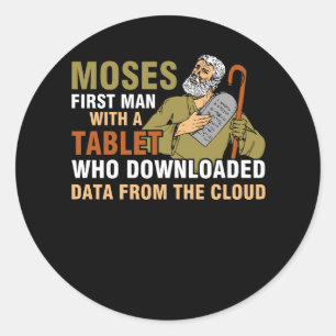 Adesivo Engraçada Passover Moisés Tablet Data Cloud Comp