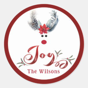 Adesivo Engraçada poinsettia rendeer joy Holiday