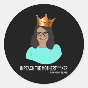 Adesivo Engraçada Rashida Tlaib - Impeach Trump 