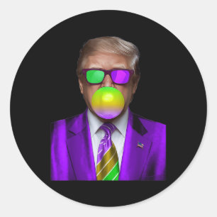 Adesivo Engraçada Tremor Goma Negra Camisa Trump Mardi Gra
