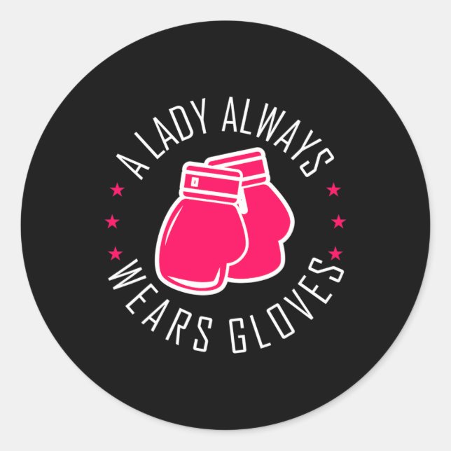 Adesivo Engraçadas Luvas Rosa A Boxer Para Camiseiros Boxa (Frente)