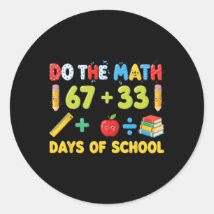 Adesivo Engraçado 100 Dias Equação Matemática Escolar Alun