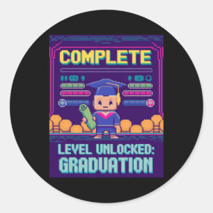 Adesivo Engraçado 2025 Gamer Nível Completo Mestre Faculda
