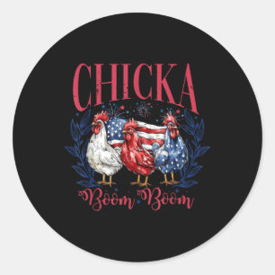 Adesivo Engraçado 4 De Julho Chicken Chicka Boom Indepen