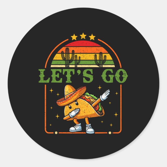 Adesivo Engraçado 4 De Julho Patriótico Dabbing Taco Meme  (Frente)