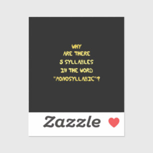 Adesivo Engraçado 5 - Sílaba Piada Ortográfica