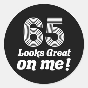 Adesivo Engraçado 65º aniversário para ela