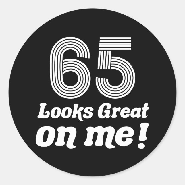 Adesivo Engraçado 65º aniversário para ela (Frente)