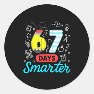 Adesivo Engraçado 67 Dias Mais Inteligente Seis Sete Meme 