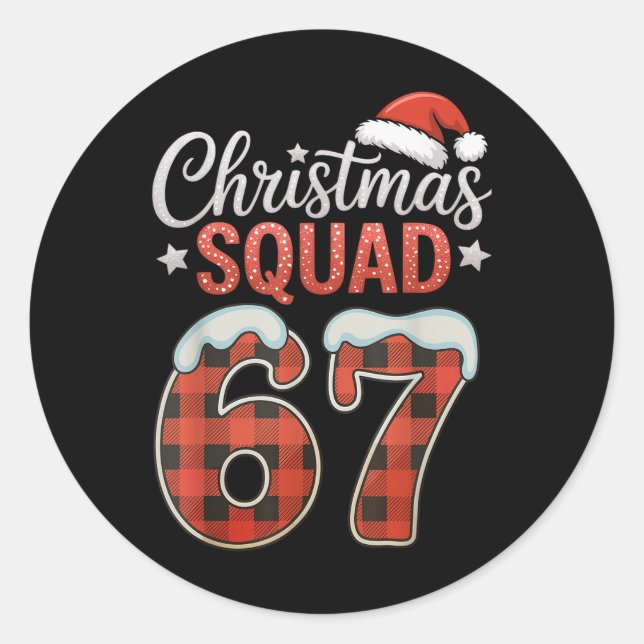 Adesivo Engraçado 67 Seis Sete Meme Brainrot 67 Natal Esqu (Frente)