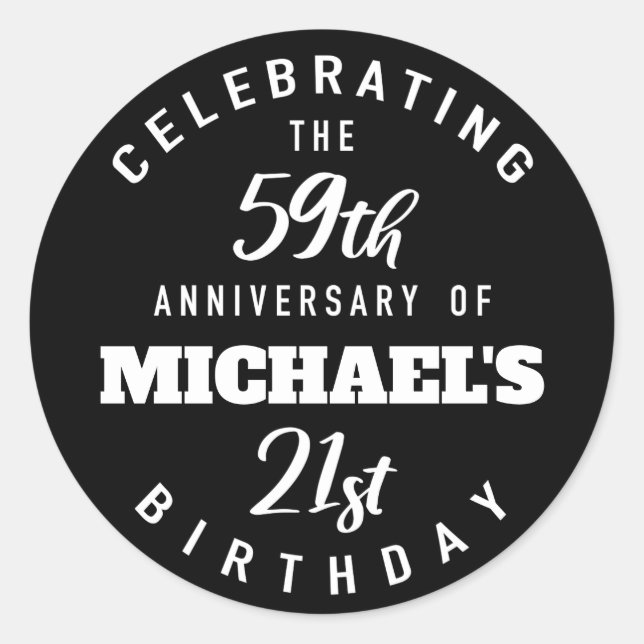 Adesivo Engraçado 80 Birthday Personalizado (Frente)