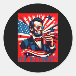 Adesivo Engraçado Abe Lincoln 4 de julho Patriota American