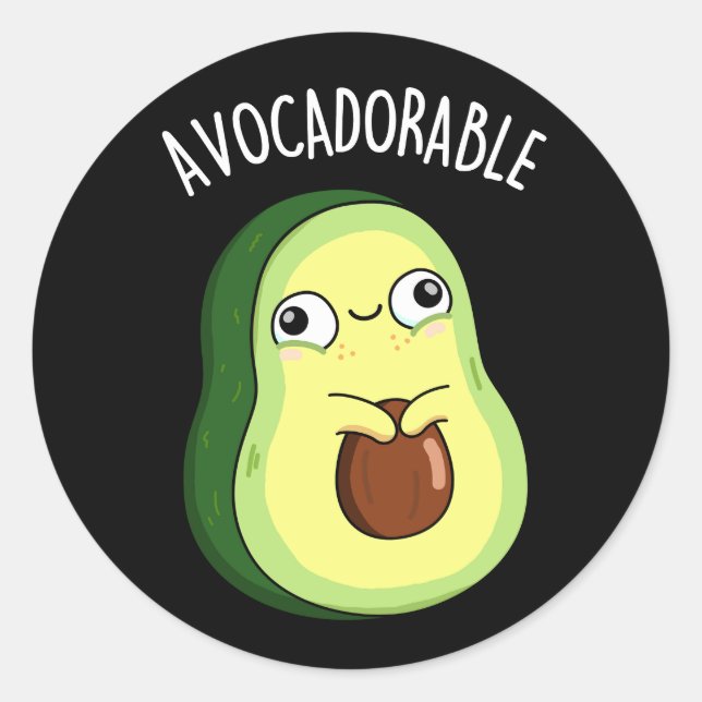 Adesivo Engraçado Adorável Avocado Pun Dark BG (Frente)