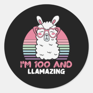 Adesivo Engraçado Adorável Llama 100º Presente De Aniversá