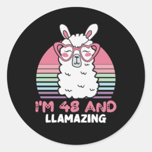 Adesivo Engraçado Adorável Llama 48º Presente De Aniversár