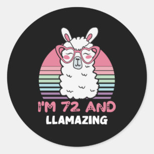 Adesivo Engraçado Adorável Llama 72º Presente De Aniversár