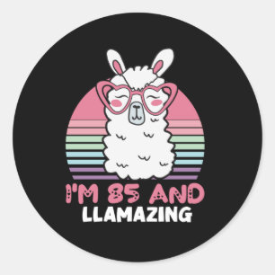Adesivo Engraçado Adorável Llama 85º Presente De Aniversár