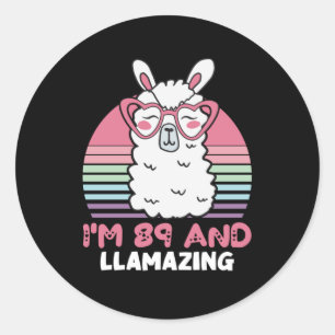 Adesivo Engraçado Adorável Llama 89º Presente De Aniversár