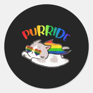 Adesivo Engraçado Ally Cat Purride Lgbtq Orgulho gay Rainb