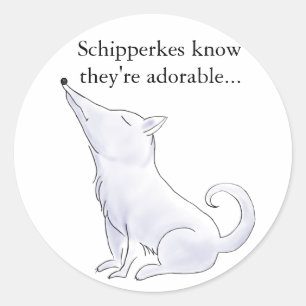Adesivo Engraçado Aloof Schipperke Dog Cartoon